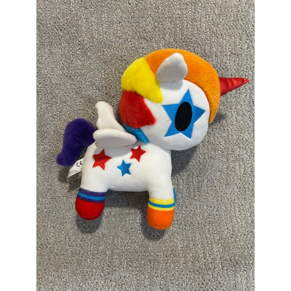 Tokidoki Unicorno Rainbow Star Plush 8 Inch White Multi Color Winged Unicorn Toy
